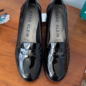 Anne Klein Black Patent Slip-On Loafers